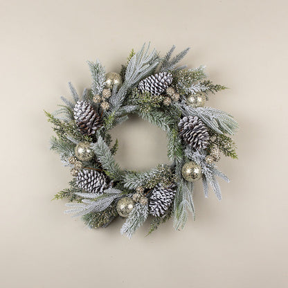 Frosted Pine Glitter Ball & Pinecone Wreath