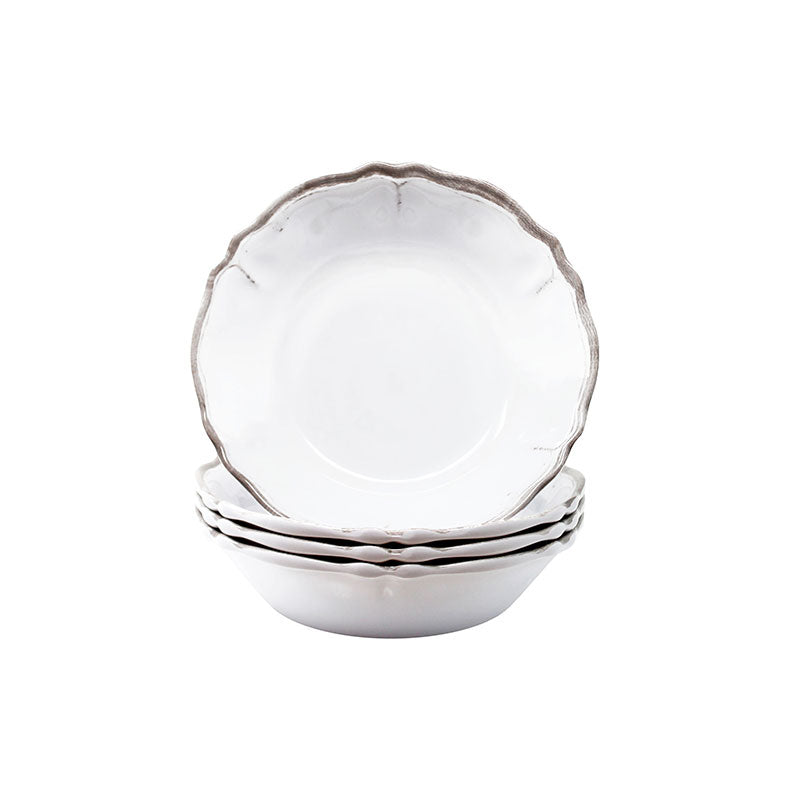 Rustica Antique White Melamine Cereal Bowls, Set of 4