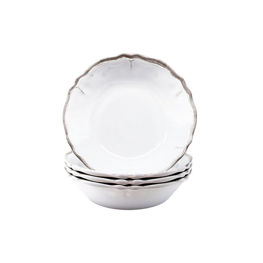 Rustica Antique White Melamine Cereal Bowls, Set of 4