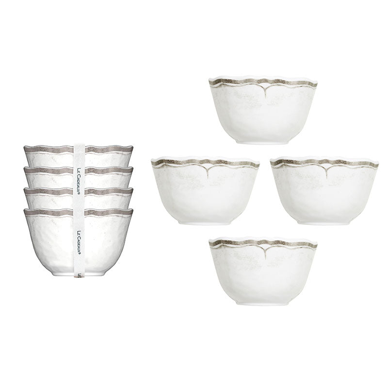 Rustica Antique White Melamine Dip Bowls, Set of 4