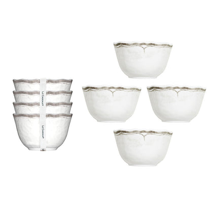 Rustica Antique White Melamine Dip Bowls, Set of 4