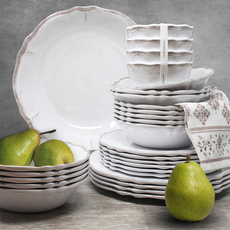Rustica Antique White Melamine Dip Bowls, Set of 4