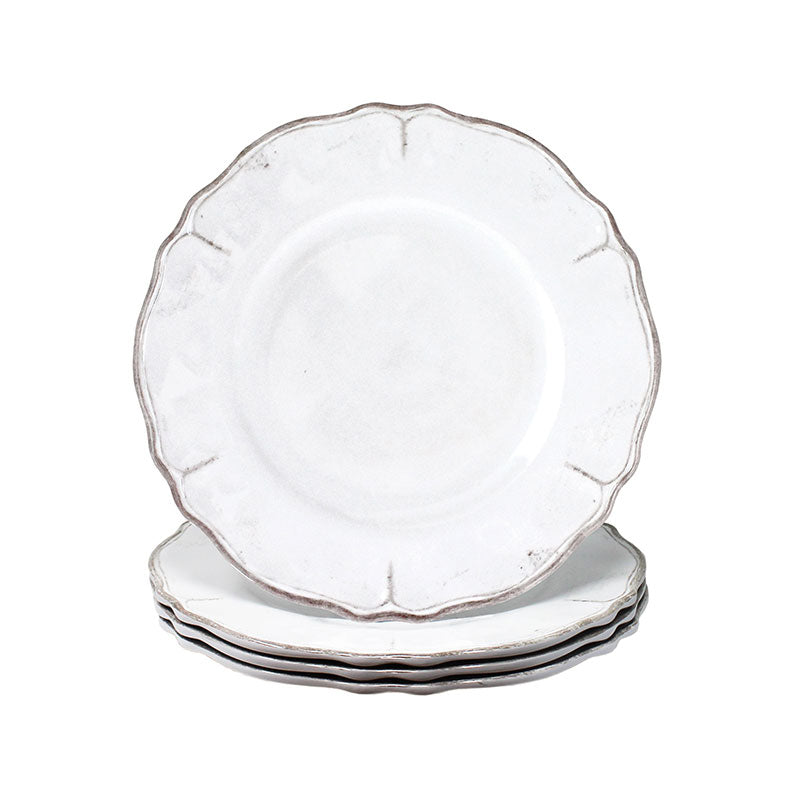Rustica Antique White Melamine Salad Plates, Set of 4