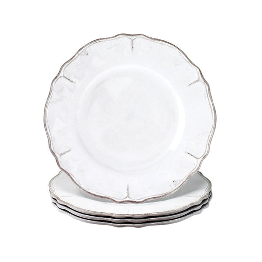 Rustica Antique White Melamine Salad Plates, Set of 4