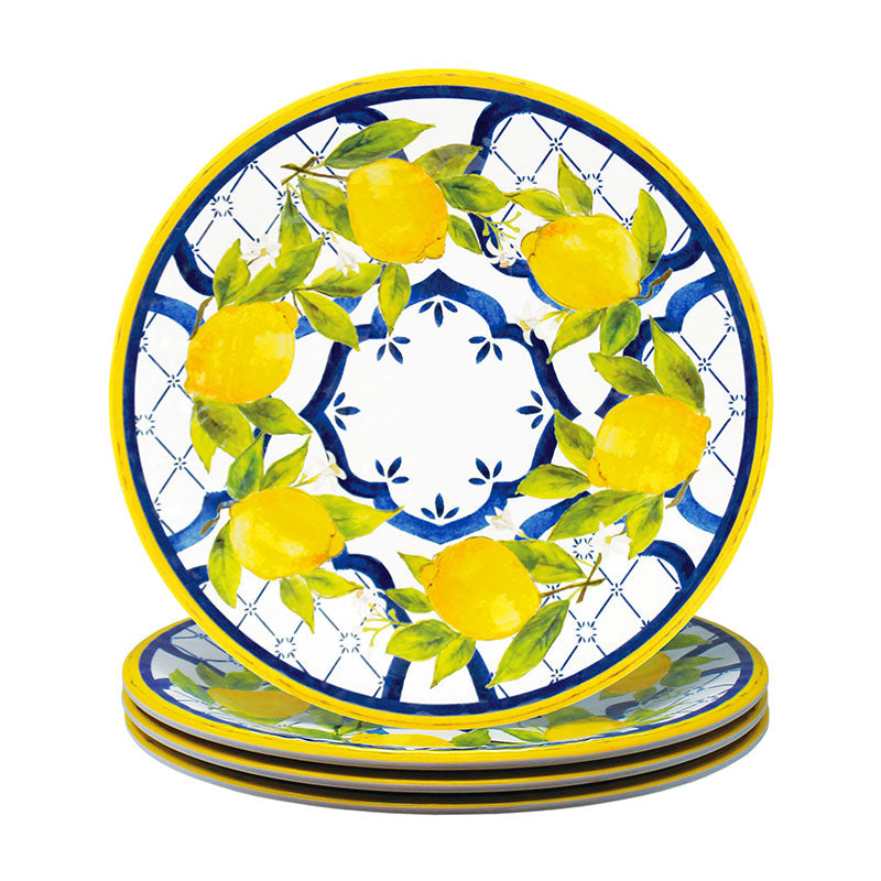 Citrus Melamine Dinner Plates, Set of 4