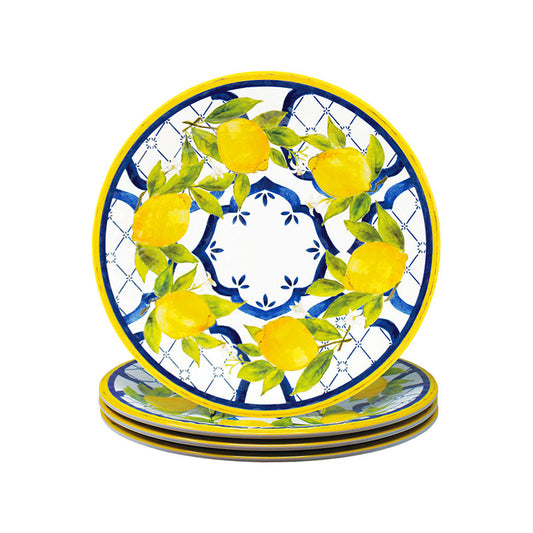 Citrus Melamine Salad Plates, Set of 4
