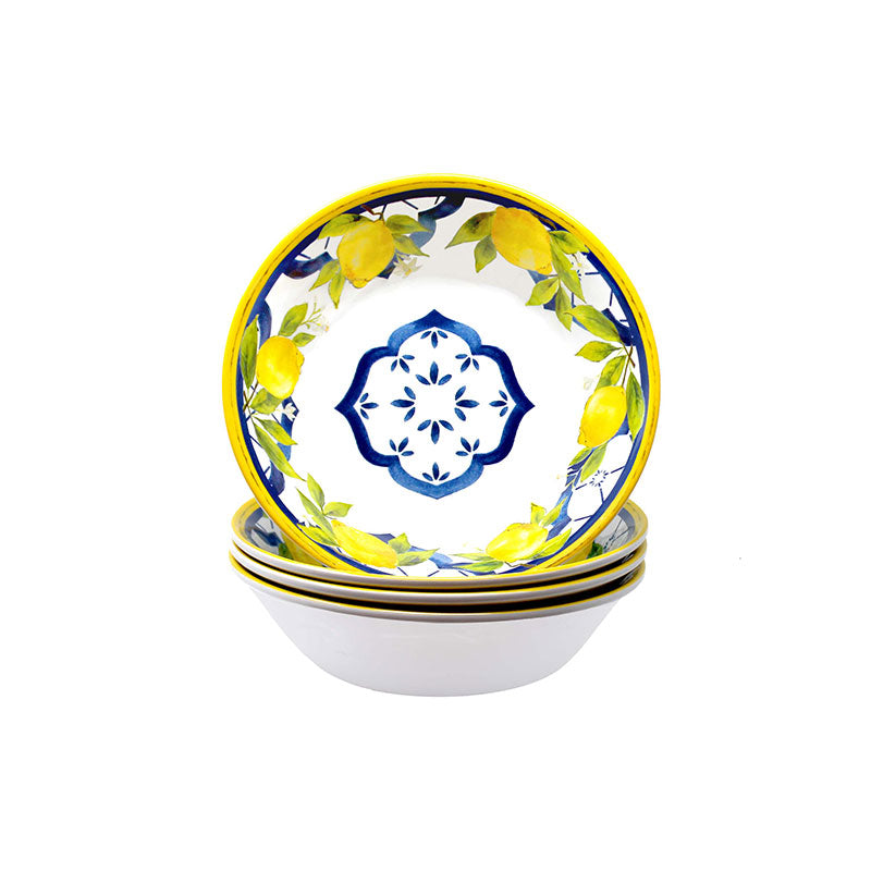 Citrus Melamine Cereal Bowls, Set of 4