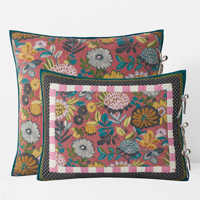 Vintage Wildflower Reversible Quilted Sham