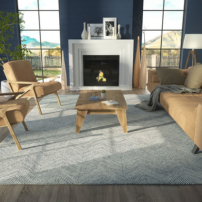 Herringbone Hand Tufted Wool Rug