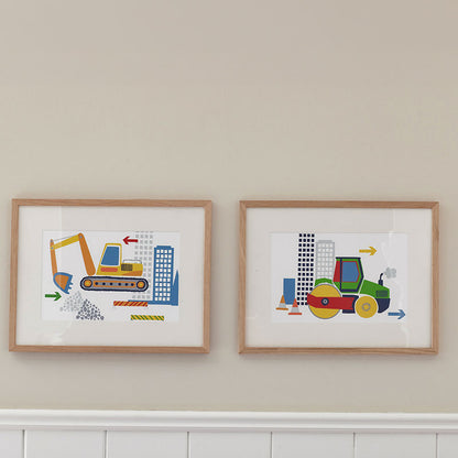 Construction Trucks Wall Art