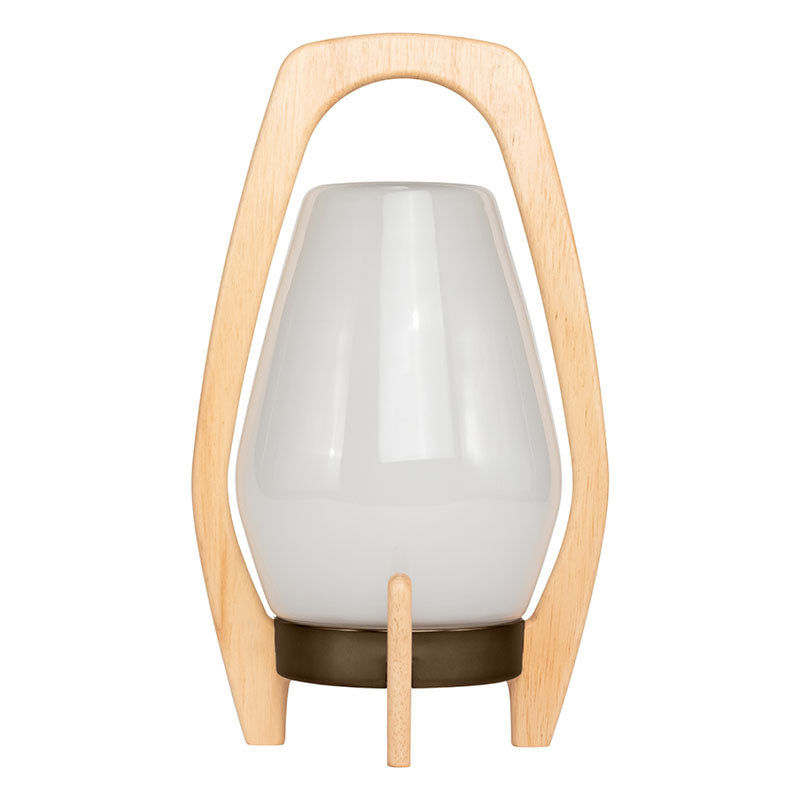 Rechargeable Wood & Handblown Glass LED Lantern