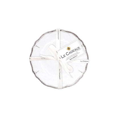 Rustica Antique White Melamine Appetizer Plates, Set of 4