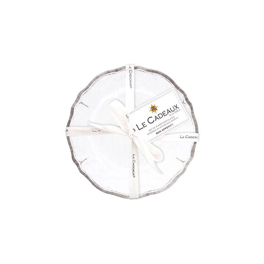 Rustica Antique White Melamine Appetizer Plates, Set of 4