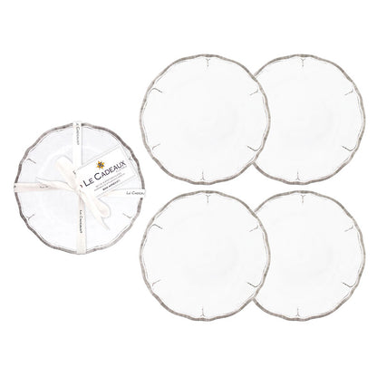 Rustica Antique White Melamine Appetizer Plates, Set of 4