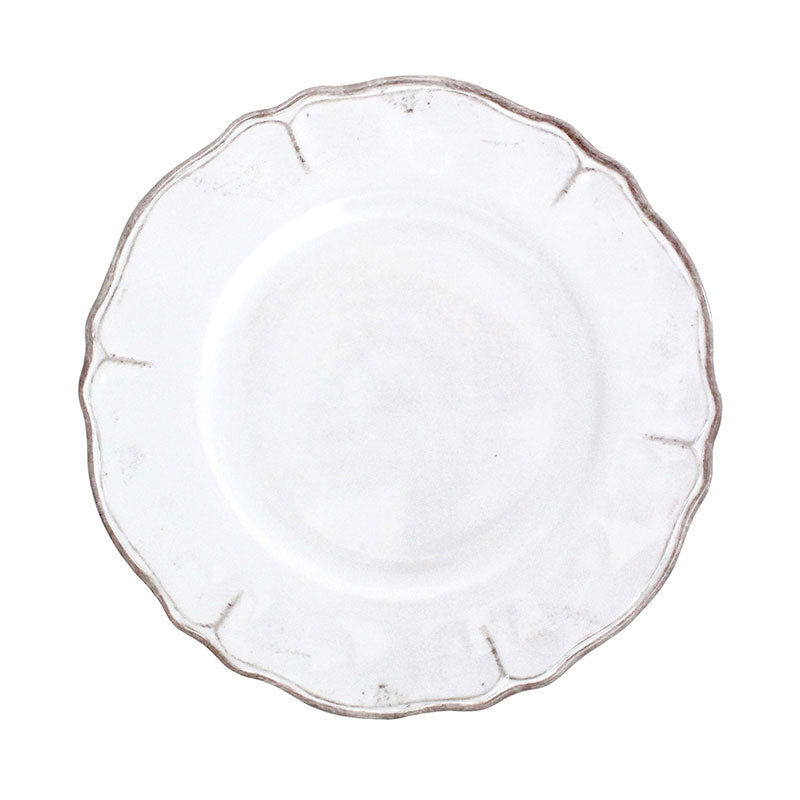 Rustica Antique White Melamine Dinner Plates, Set of 4