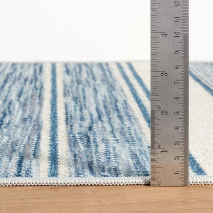 Ellington Stripe Blue Washable Rug