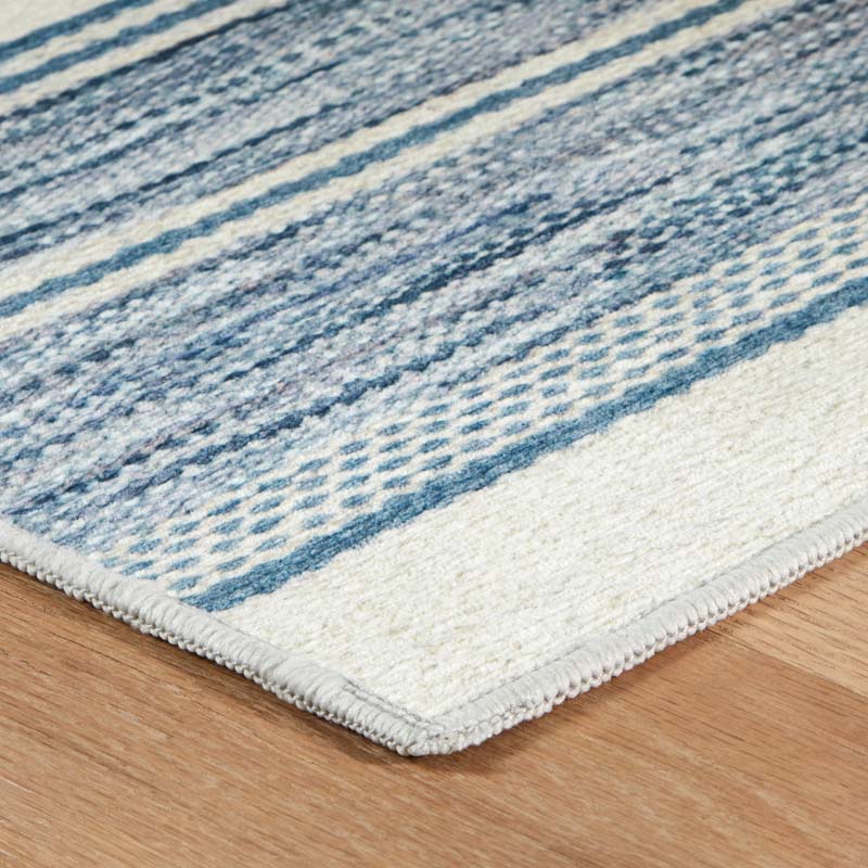 Ellington Stripe Blue Washable Rug