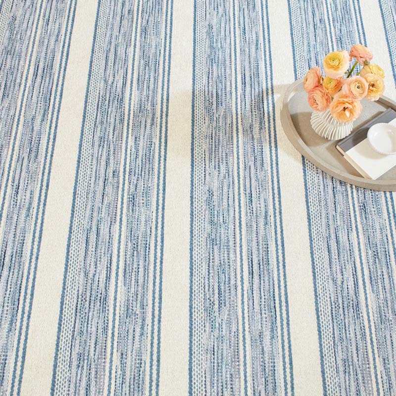 Ellington Stripe Blue Washable Rug