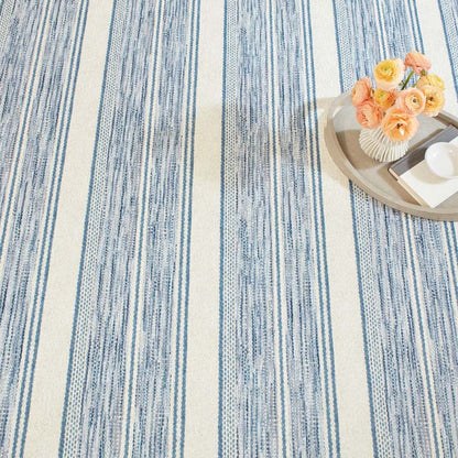 Ellington Stripe Blue Washable Rug