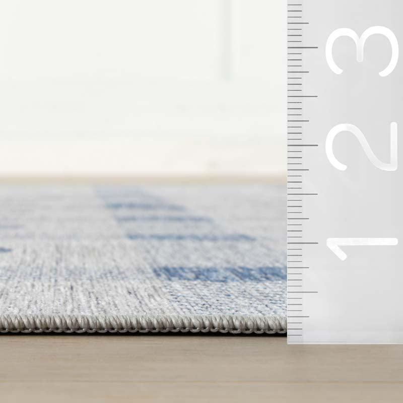 Modern Plaid Washable Rug