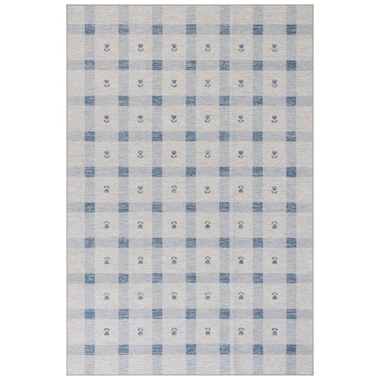 Modern Plaid Washable Rug