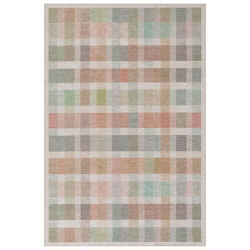 Chanan Farmhouse Plaid Washable Rug