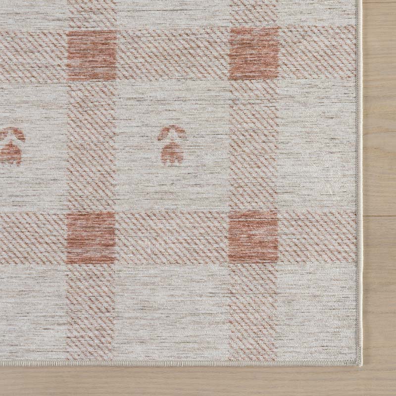 Modern Plaid Washable Rug