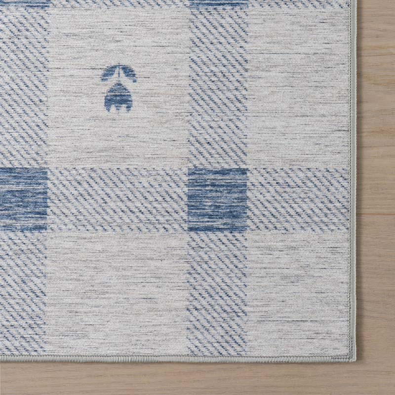 Modern Plaid Washable Rug
