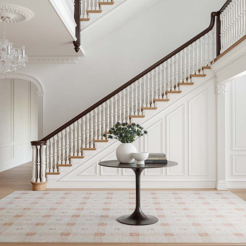 Modern Plaid Washable Rug