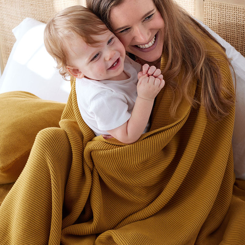 Classic All Season Breathable Cotton Knit Throw