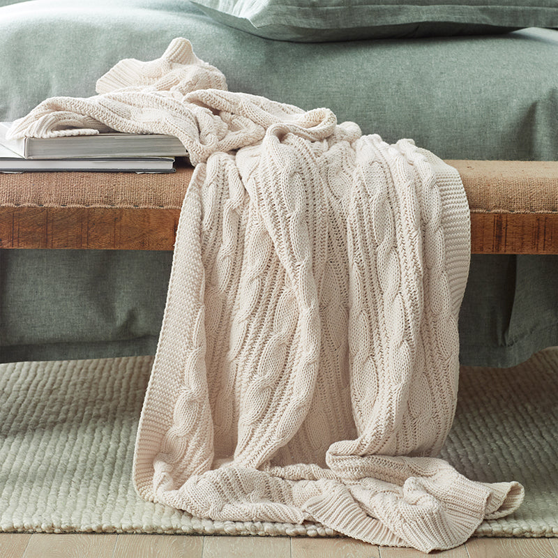 Chunky Cable Knit Throw
