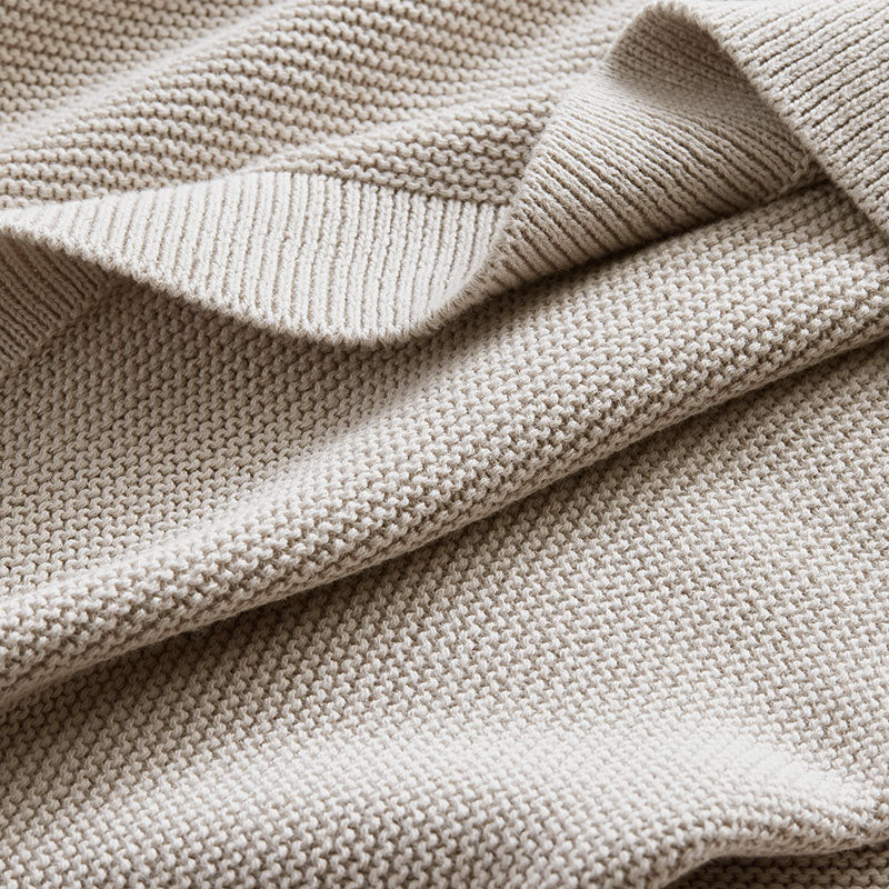Classic All Season Breathable Cotton Knit Throw
