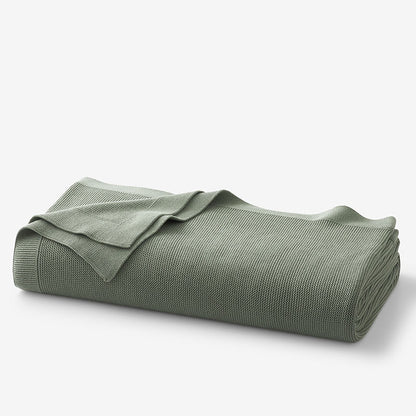 Classic All Season Breathable Cotton Knit Blanket