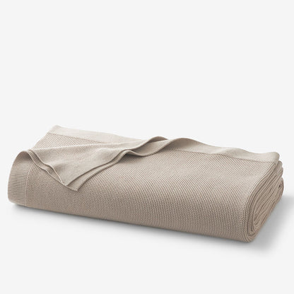 Classic All Season Breathable Cotton Knit Blanket