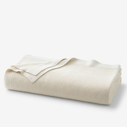 Classic All Season Breathable Cotton Knit Blanket