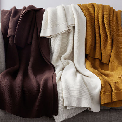 Classic All Season Breathable Cotton Knit Throw