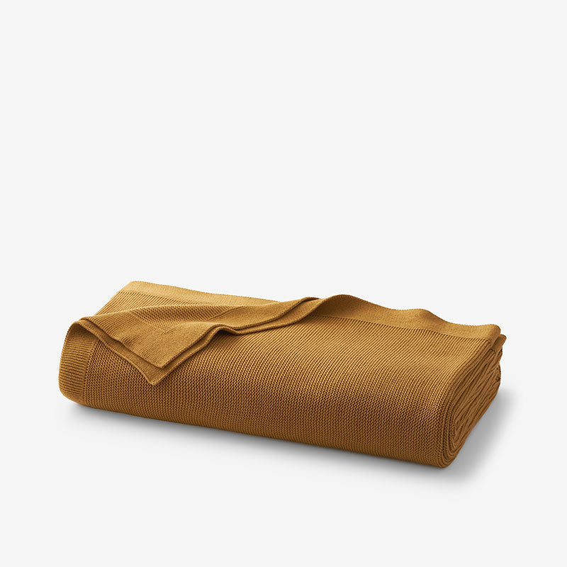 Classic All Season Breathable Cotton Knit Throw