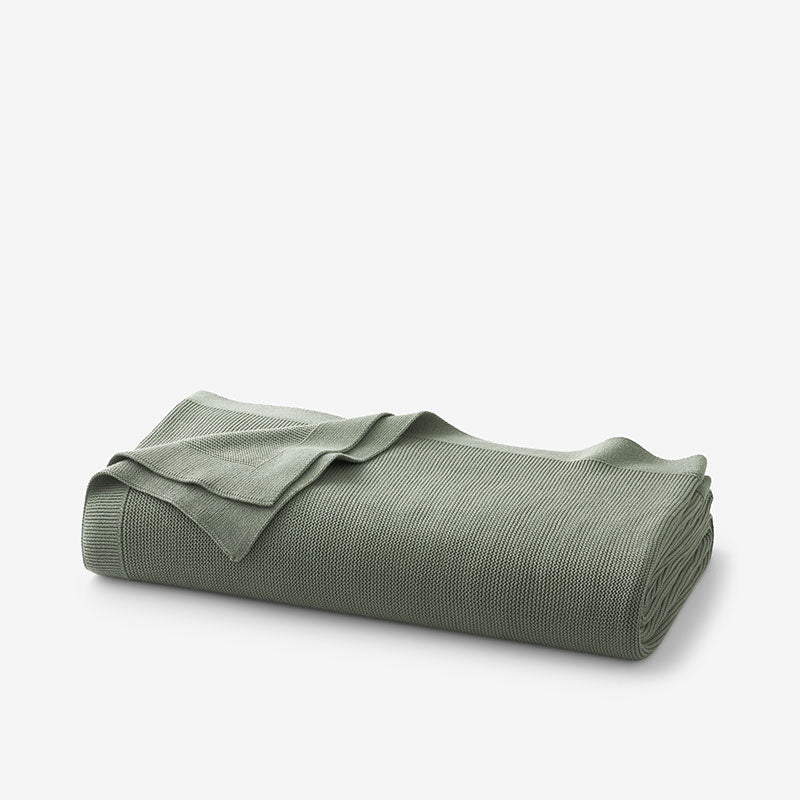 Classic All Season Breathable Cotton Knit Throw