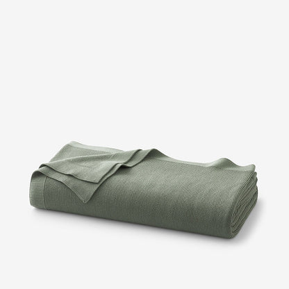 Classic All Season Breathable Cotton Knit Throw