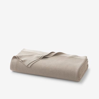 Classic All Season Breathable Cotton Knit Throw