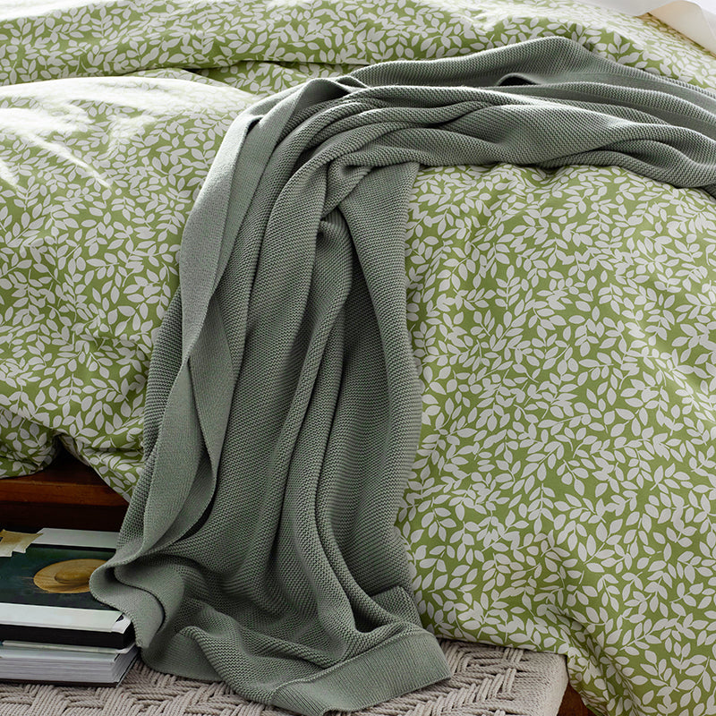 Classic All Season Breathable Cotton Knit Throw