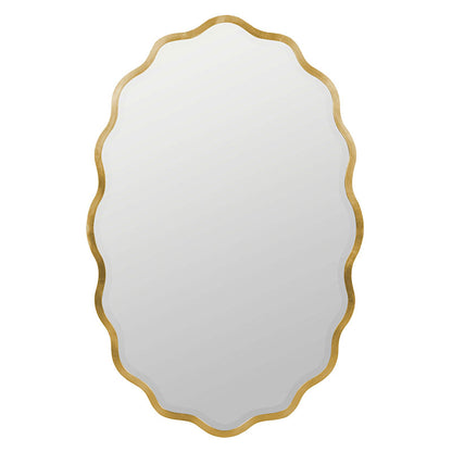 Oval Scalloped Metal Frame Wall Mirror