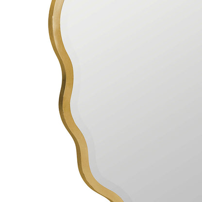 Oval Scalloped Metal Frame Wall Mirror