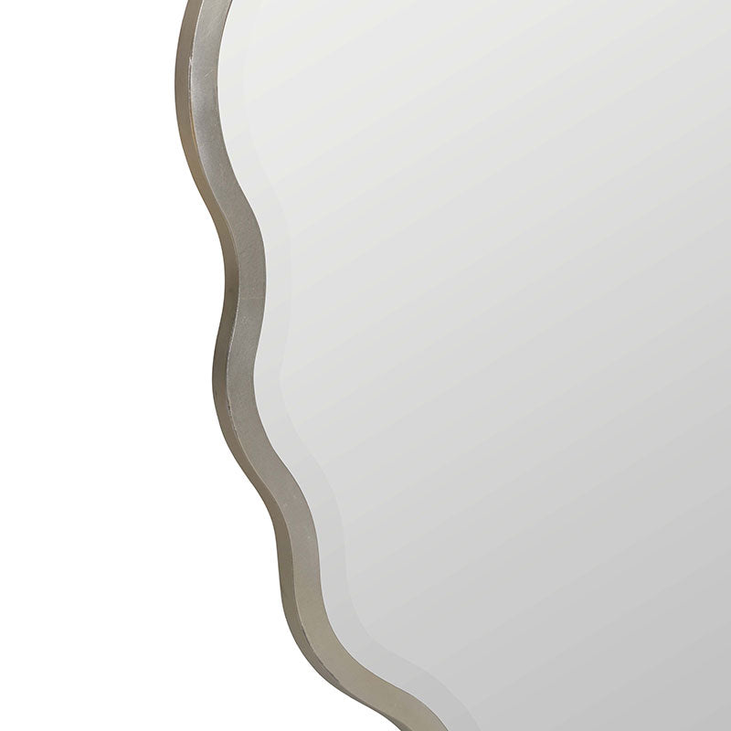 Oval Scalloped Metal Frame Wall Mirror
