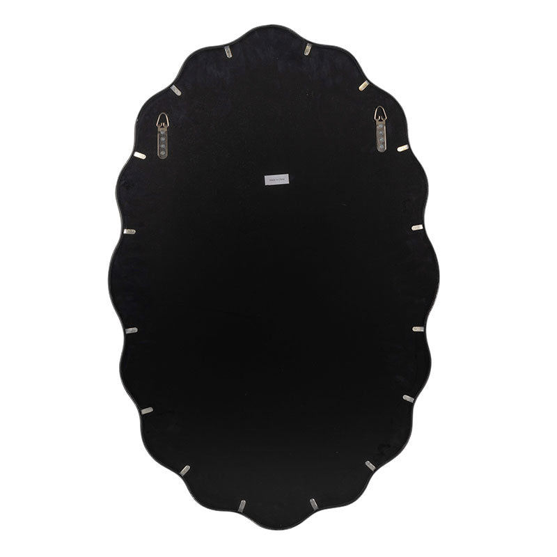 Oval Scalloped Metal Frame Wall Mirror