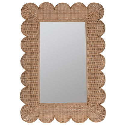 Scalloped Rattan Wall Mirror