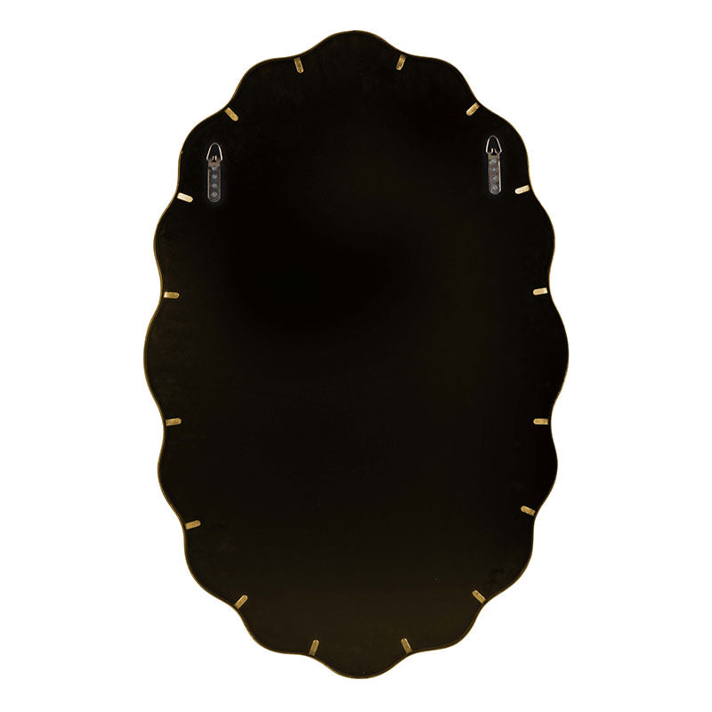 Oval Scalloped Metal Frame Wall Mirror