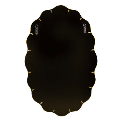 Oval Scalloped Metal Frame Wall Mirror