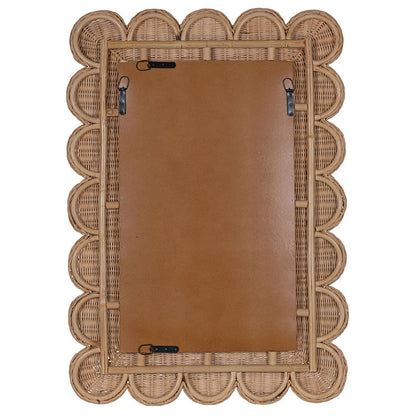 Scalloped Rattan Wall Mirror