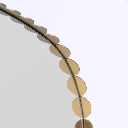 Arched Scalloped Metal Frame Wall Mirror